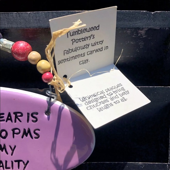 TUMBLEWEED POTTERY “My Greatest Fear” Oval Decorative Wall Plaque - Picture 4 of 4